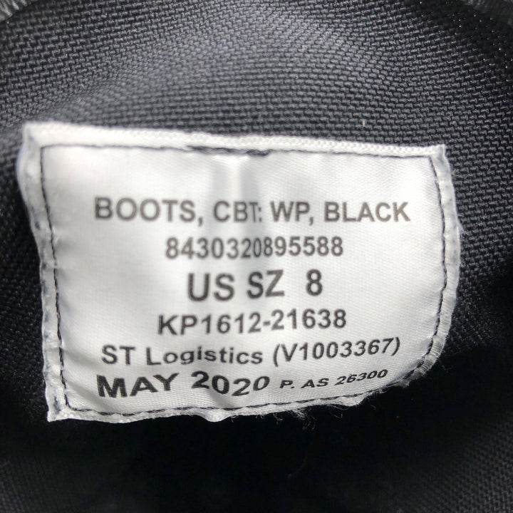 WATERPROOF Waterproof Steel Toe Combat Boots 8 Men's 26.0cm genuine leather black type Vintage Second Hand