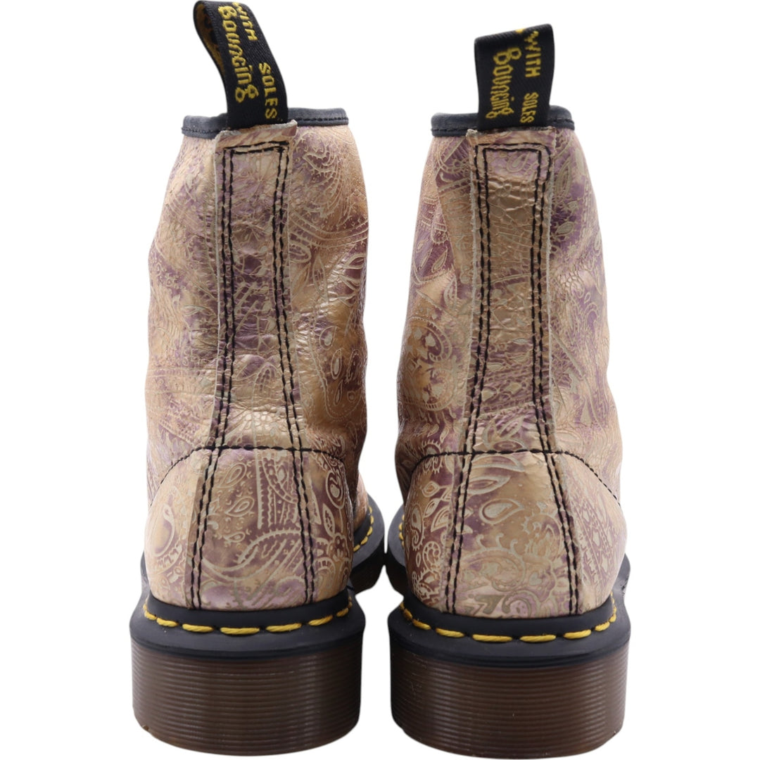 Dr. Martens All-over Pattern 8-hole Boots 4 Women's 23.0cm leather Gold type Vintage Second Hand