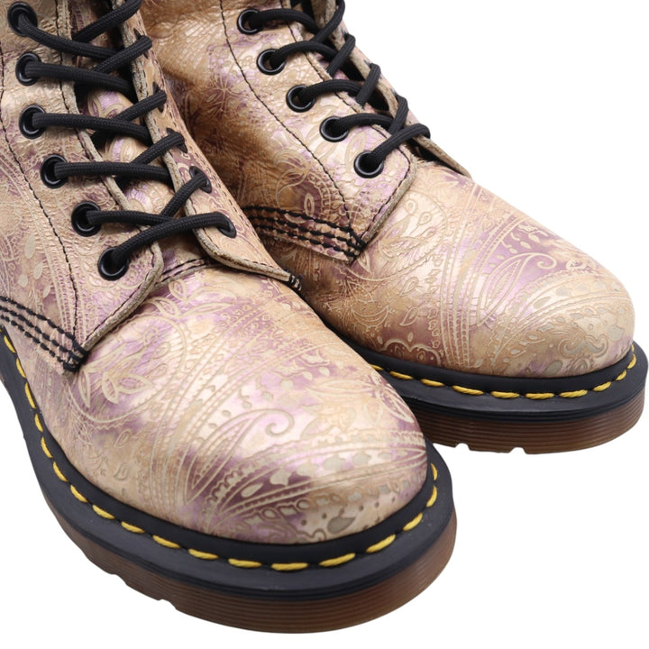 Dr. Martens All-over Pattern 8-hole Boots 4 Women's 23.0cm leather Gold type Vintage Second Hand