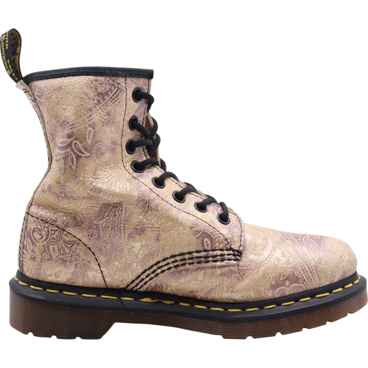 Dr. Martens All-over Pattern 8-hole Boots 4 Women's 23.0cm leather Gold type Vintage Second Hand