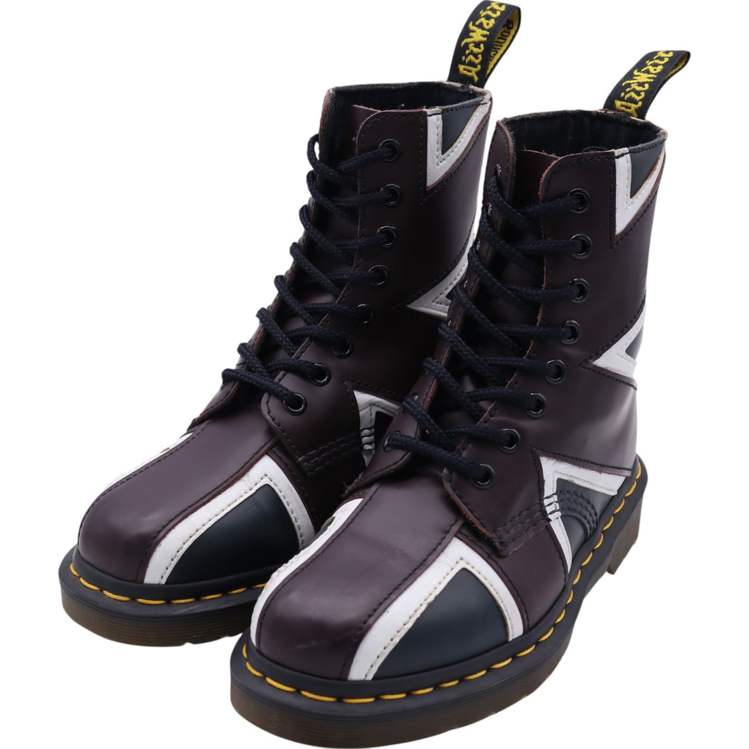 Dr. Martens National Flag Pattern 8 Hole Boots 3 Women's 21.5cm genuine leather red type Vintage Second Hand