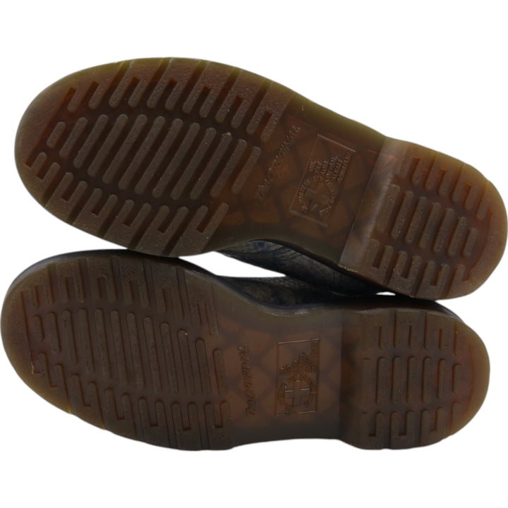 Dr. Martens Snake Pattern Python Pattern 8 Hole Boots Made in Thailand 4 Women's 23.0cm genuine leather blue type Vintage Second Hand