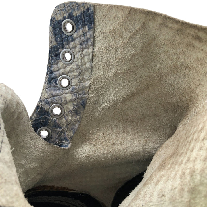 Dr. Martens Snake Pattern Python Pattern 8 Hole Boots Made in Thailand 4 Women's 23.0cm genuine leather blue type Vintage Second Hand