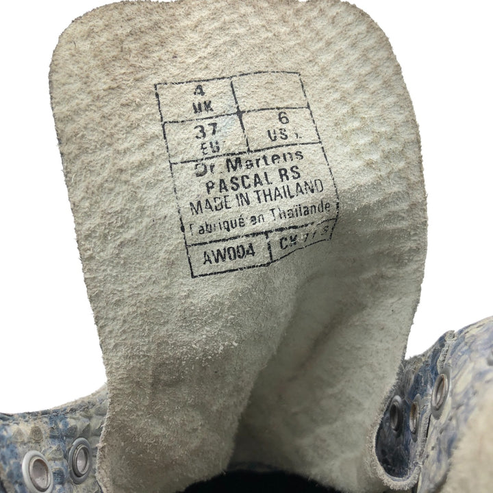 Dr. Martens Snake Pattern Python Pattern 8 Hole Boots Made in Thailand 4 Women's 23.0cm genuine leather blue type Vintage Second Hand