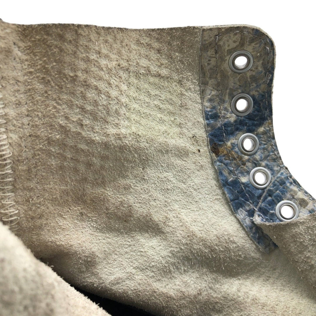 Dr. Martens Snake Pattern Python Pattern 8 Hole Boots Made in Thailand 4 Women's 23.0cm genuine leather blue type Vintage Second Hand