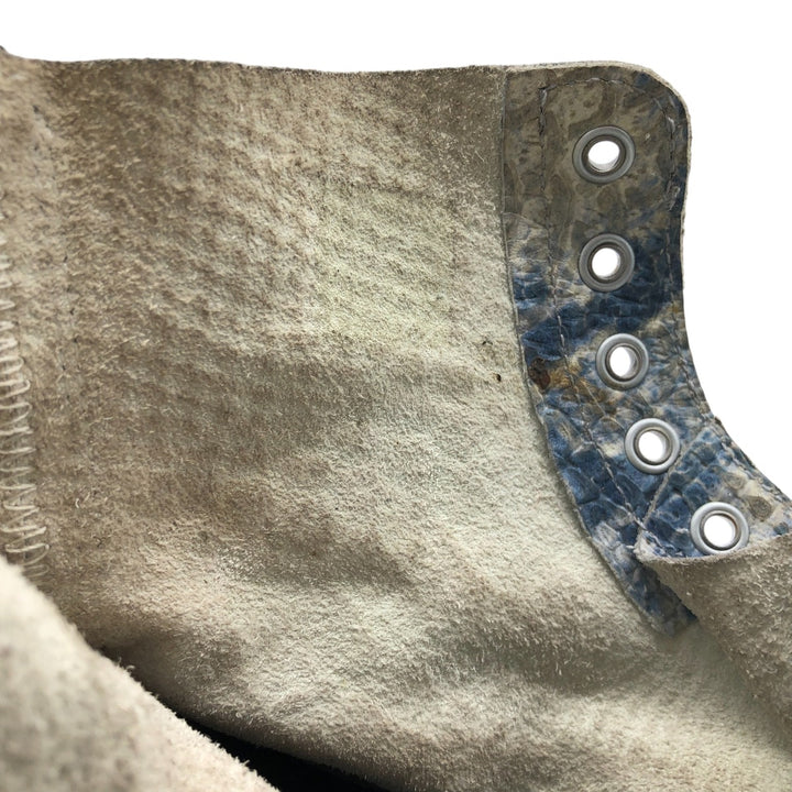 Dr. Martens Snake Pattern Python Pattern 8 Hole Boots Made in Thailand 4 Women's 23.0cm genuine leather blue type Vintage Second Hand