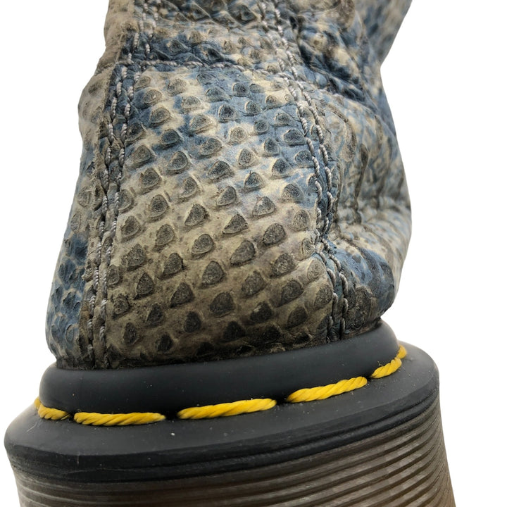 Dr. Martens Snake Pattern Python Pattern 8 Hole Boots Made in Thailand 4 Women's 23.0cm genuine leather blue type Vintage Second Hand