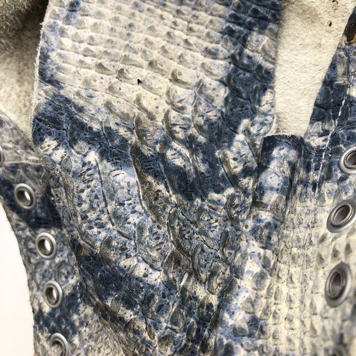 Dr. Martens Snake Pattern Python Pattern 8 Hole Boots Made in Thailand 4 Women's 23.0cm genuine leather blue type Vintage Second Hand