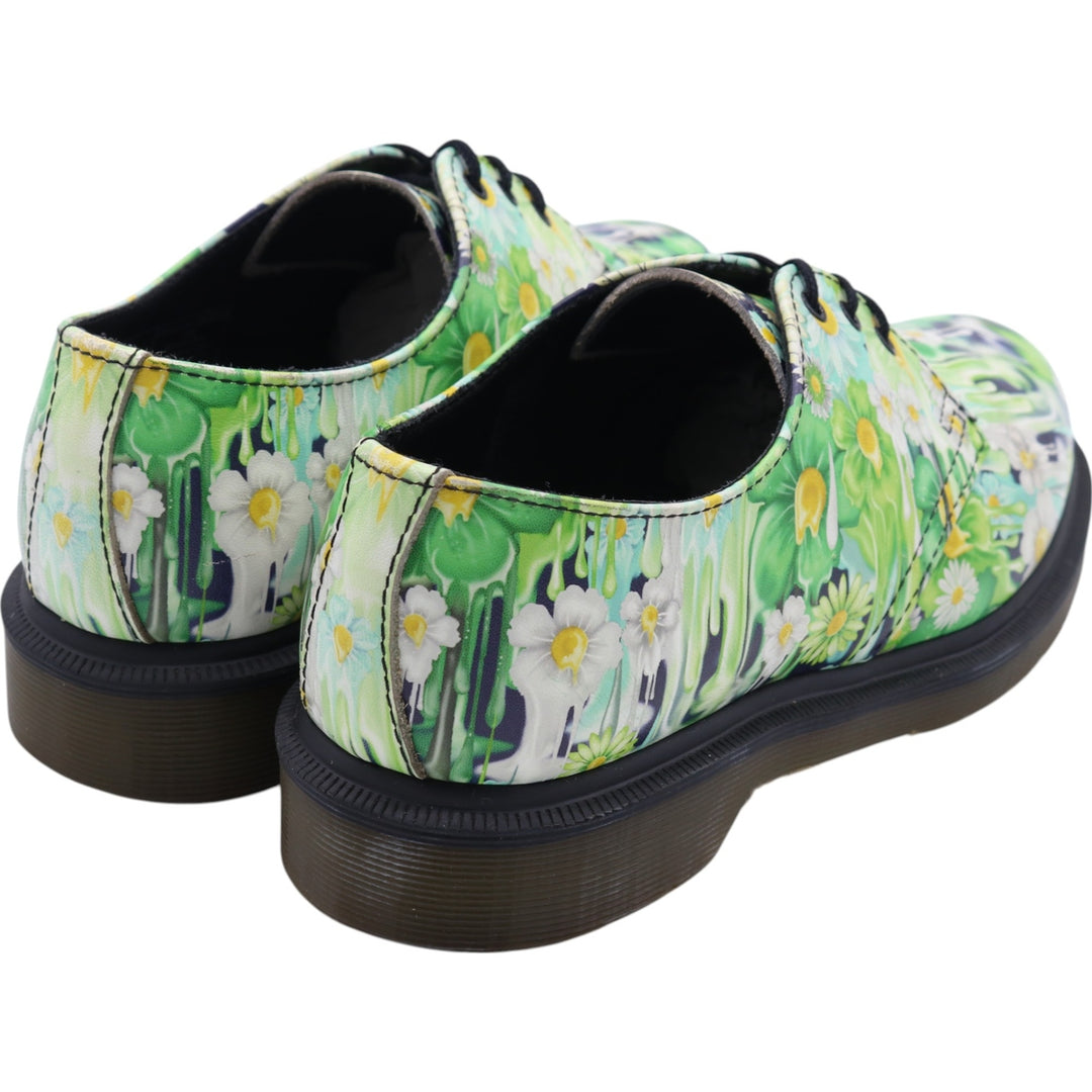 Dr. Martens Floral 3-hole shoes 4 Women's 23.0cm genuine leather green type yellow green Vintage Second Hand