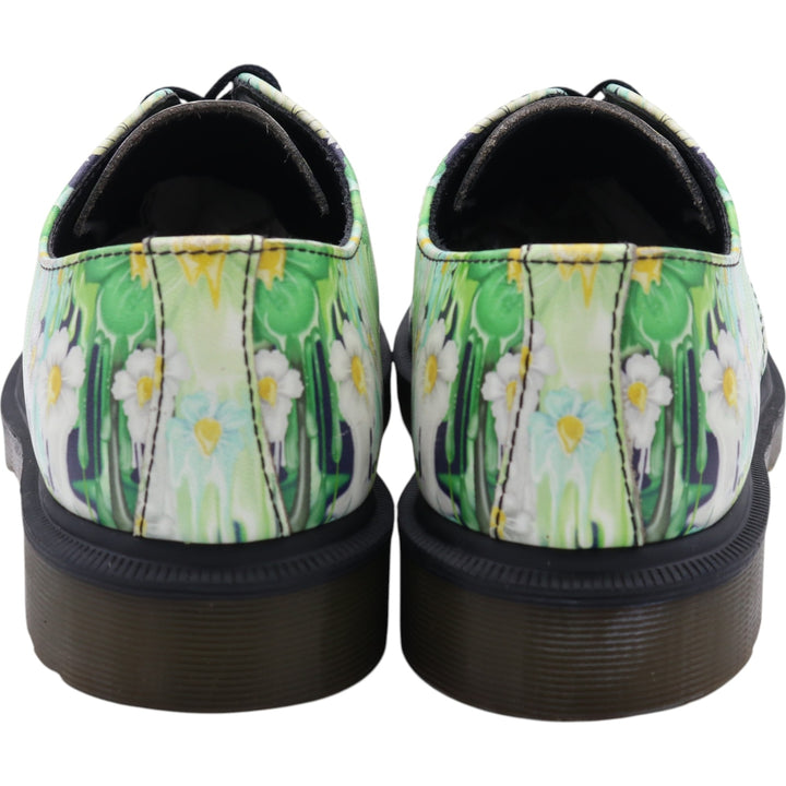 Dr. Martens Floral 3-hole shoes 4 Women's 23.0cm genuine leather green type yellow green Vintage Second Hand