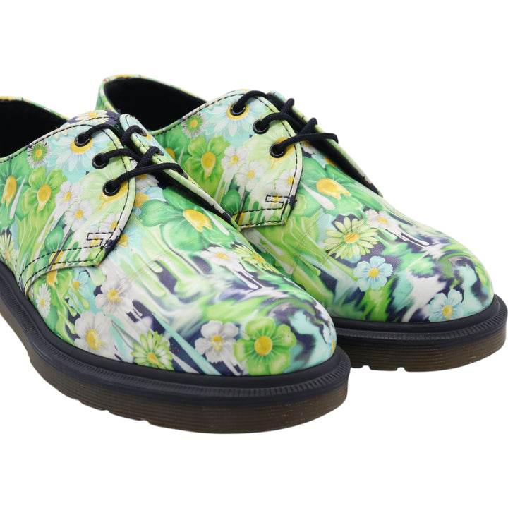 Dr. Martens Floral 3-hole shoes 4 Women's 23.0cm genuine leather green type yellow green Vintage Second Hand
