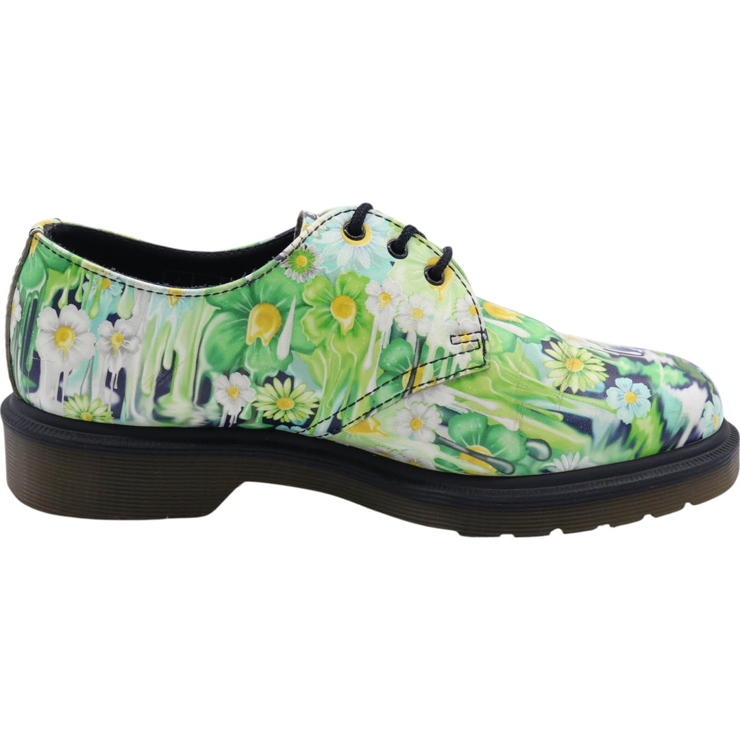 Dr. Martens Floral 3-hole shoes 4 Women's 23.0cm genuine leather green type yellow green Vintage Second Hand