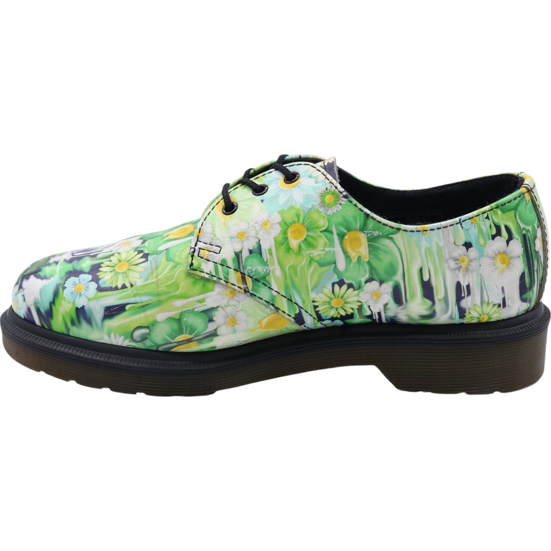 Dr. Martens Floral 3-hole shoes 4 Women's 23.0cm genuine leather green type yellow green Vintage Second Hand