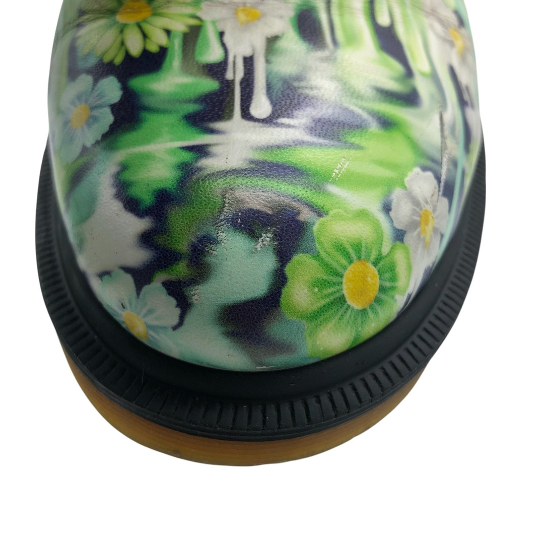 Dr. Martens Floral 3-hole shoes 4 Women's 23.0cm genuine leather green type yellow green Vintage Second Hand