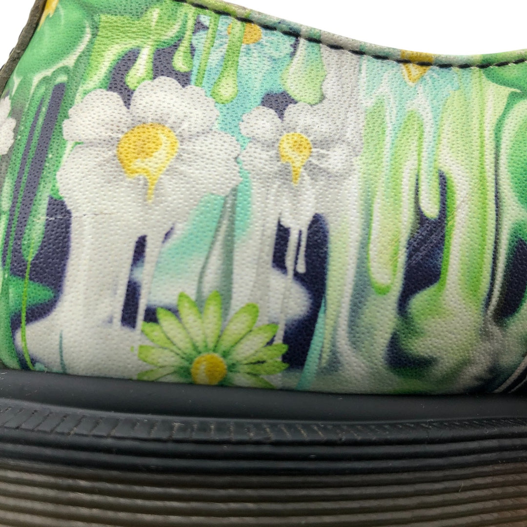 Dr. Martens Floral 3-hole shoes 4 Women's 23.0cm genuine leather green type yellow green Vintage Second Hand