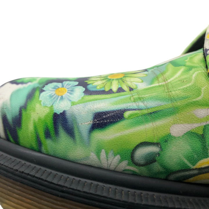 Dr. Martens Floral 3-hole shoes 4 Women's 23.0cm genuine leather green type yellow green Vintage Second Hand