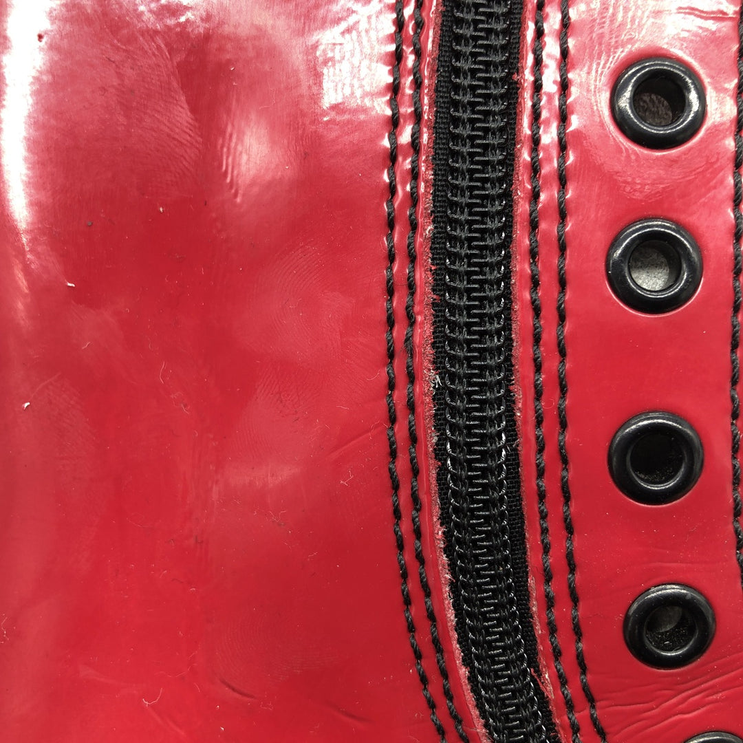 Dr. Martens Side Zip 14 Hole Boots 5 Women's 24.0cm genuine leather red type Vintage Second Hand