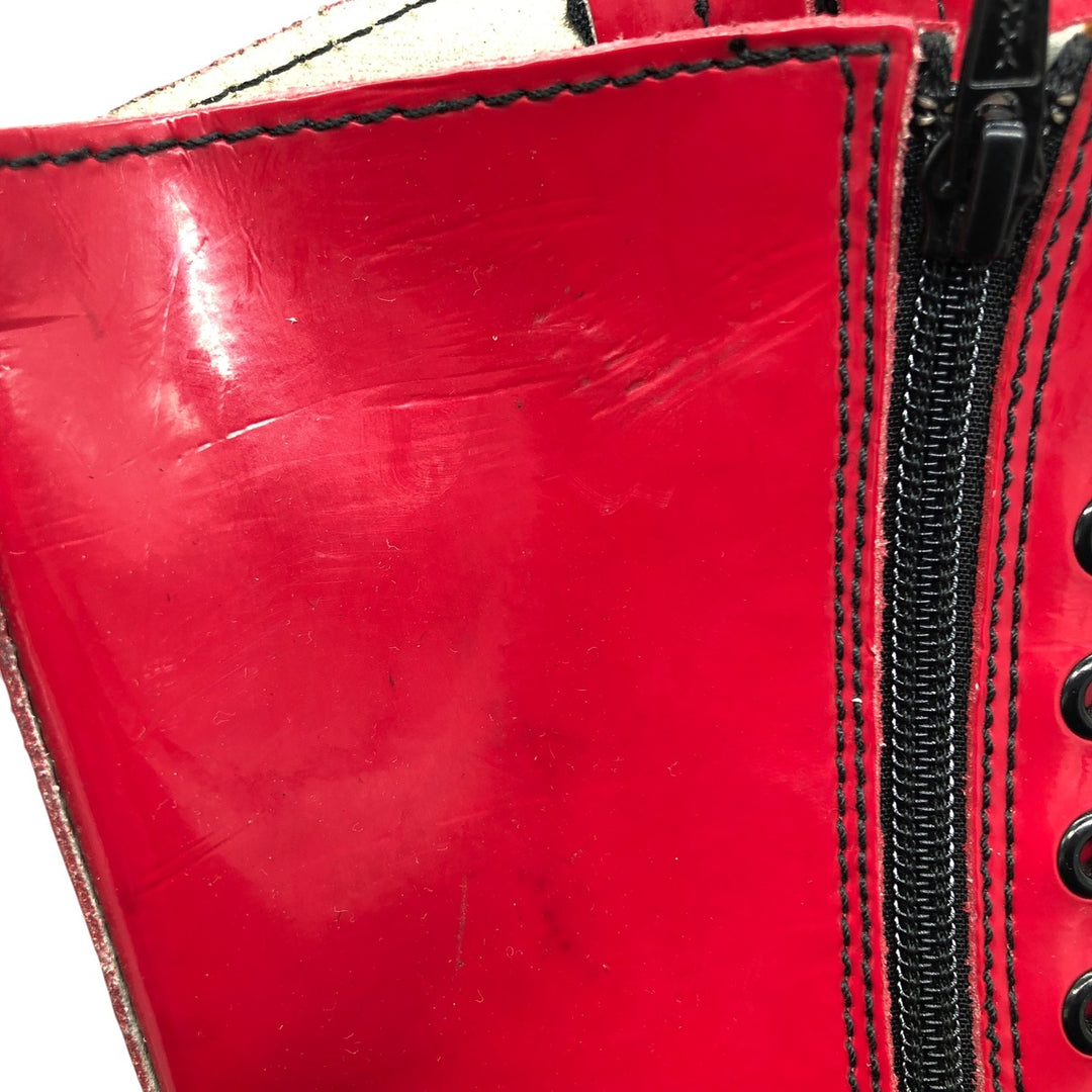 Dr. Martens Side Zip 14 Hole Boots 5 Women's 24.0cm genuine leather red type Vintage Second Hand
