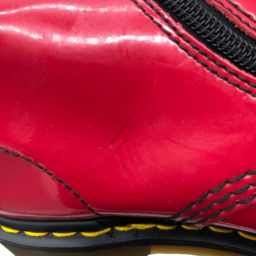 Dr. Martens Side Zip 14 Hole Boots 5 Women's 24.0cm genuine leather red type Vintage Second Hand