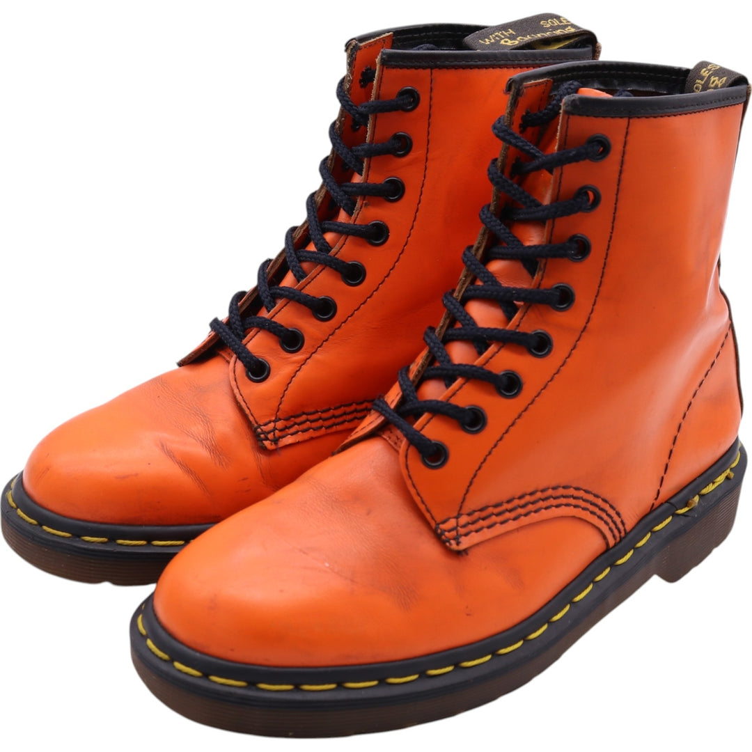 Dr. Martens 8-hole boots made in the UK 6 Women's 25.0cm genuine leather orange type Vintage Second Hand