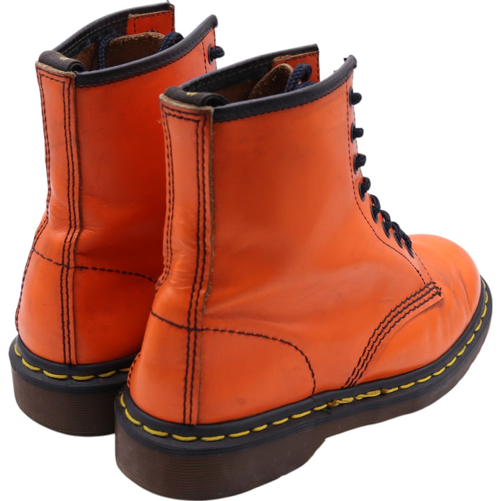 Dr. Martens 8-hole boots made in the UK 6 Women's 25.0cm genuine leather orange type Vintage Second Hand