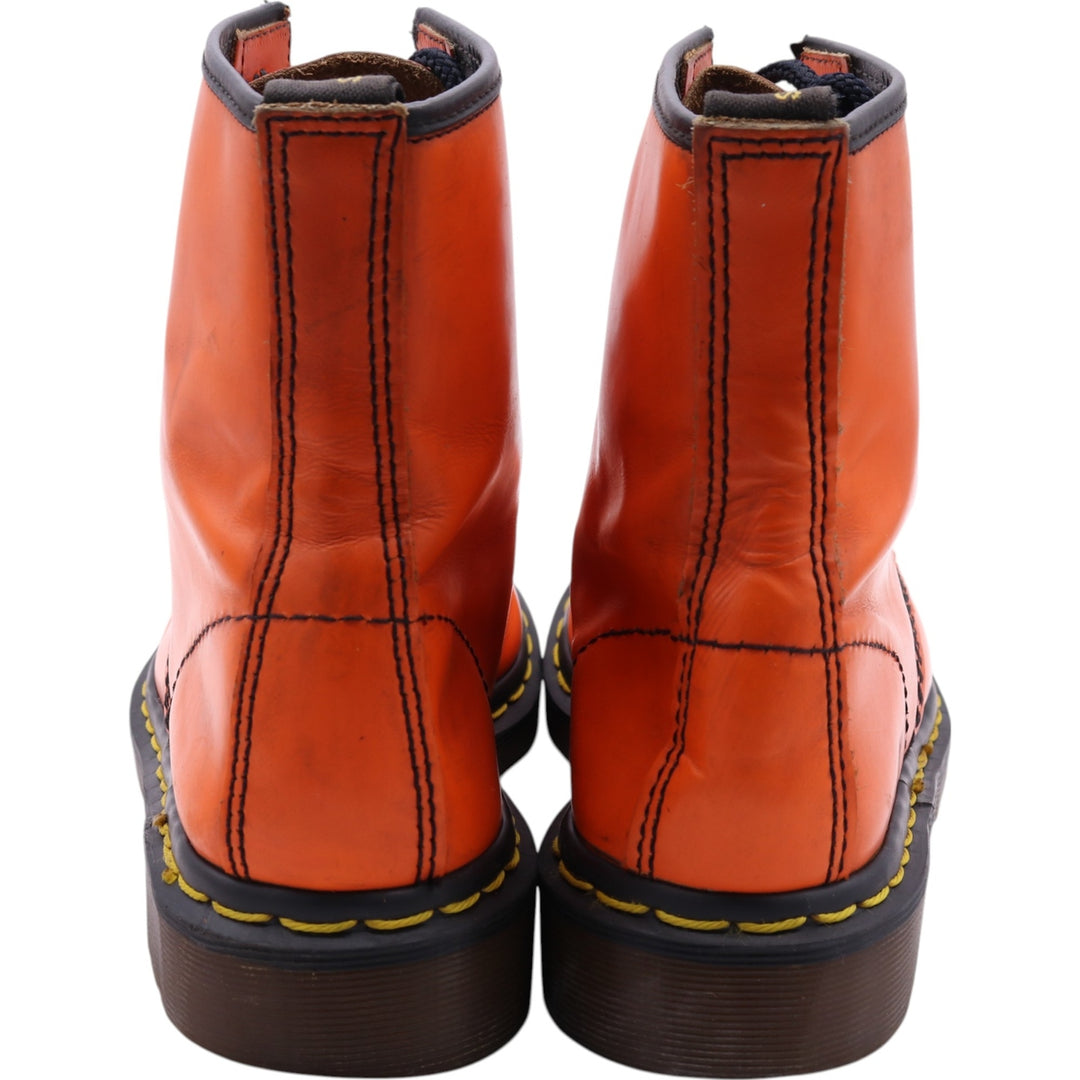 Dr. Martens 8-hole boots made in the UK 6 Women's 25.0cm genuine leather orange type Vintage Second Hand