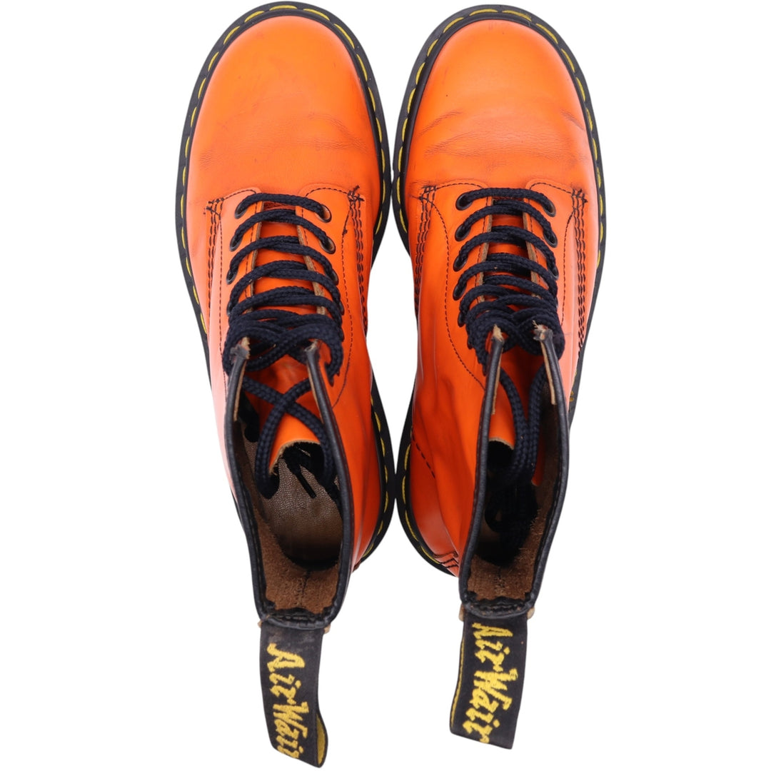 Dr. Martens 8-hole boots made in the UK 6 Women's 25.0cm genuine leather orange type Vintage Second Hand