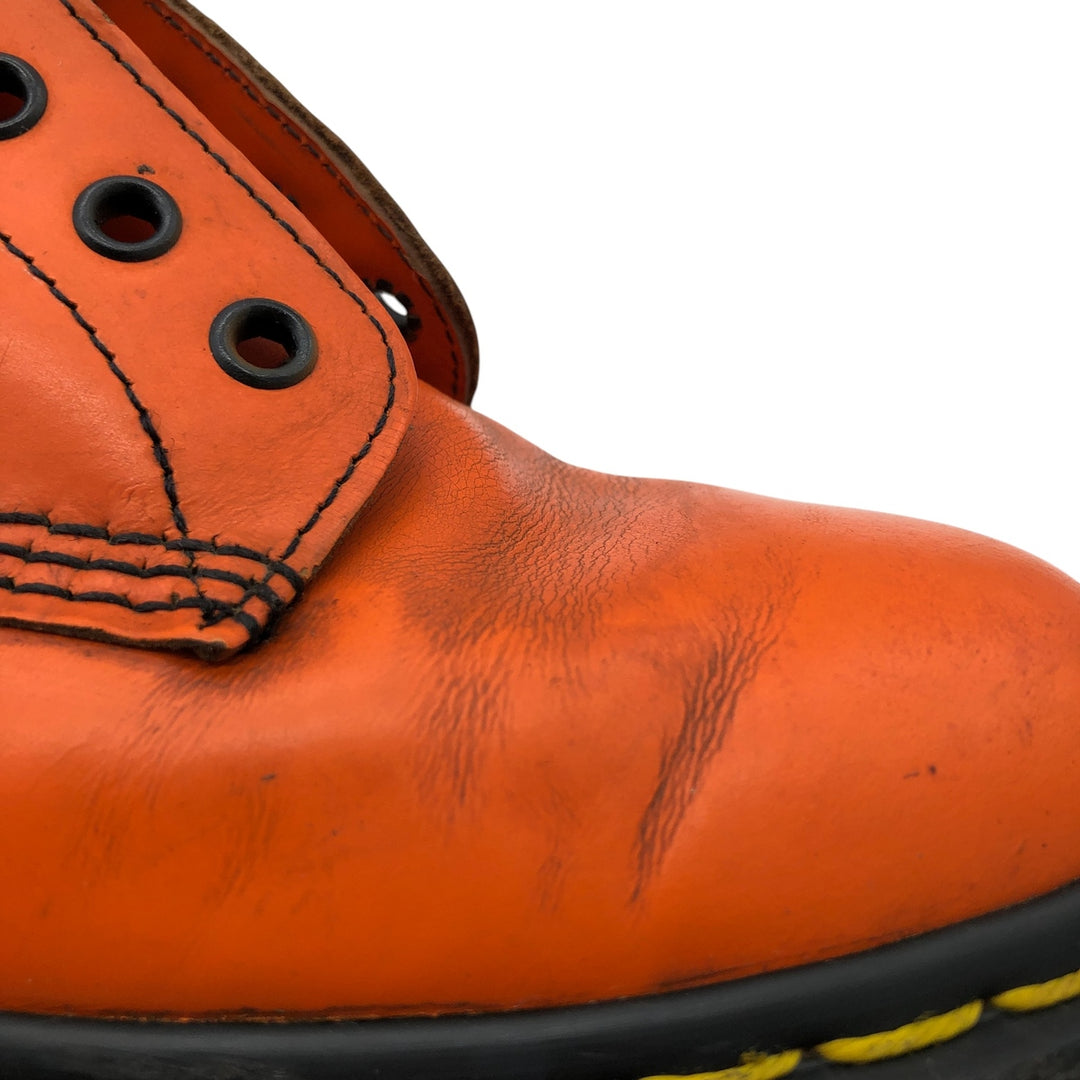 Dr. Martens 8-hole boots made in the UK 6 Women's 25.0cm genuine leather orange type Vintage Second Hand