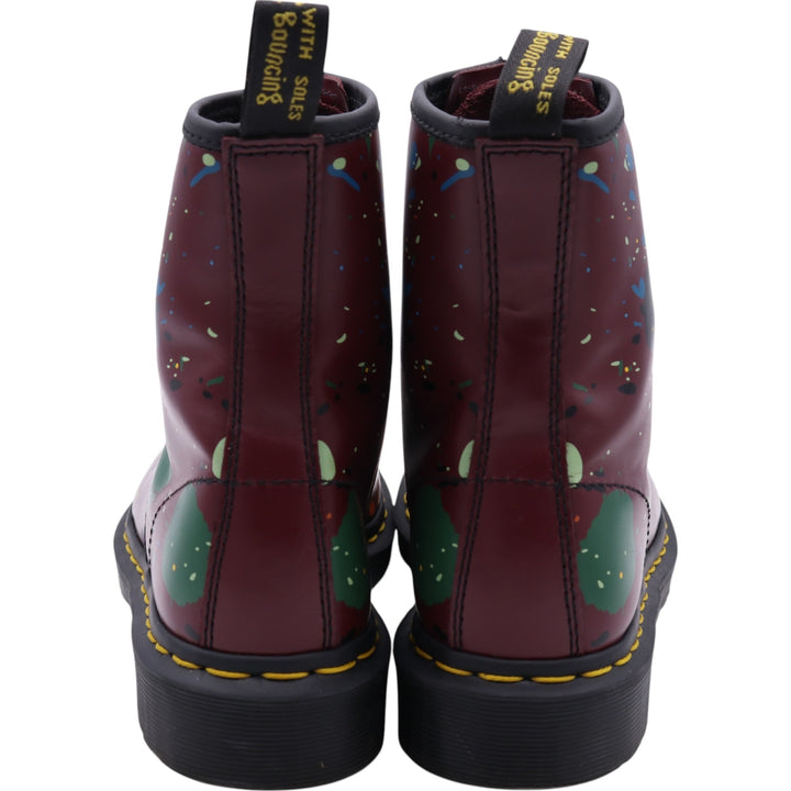 Dr. Martens SPLATTER Paint 8 Hole Boots 4 Women's 22.5cm genuine leather red type Vintage Second Hand