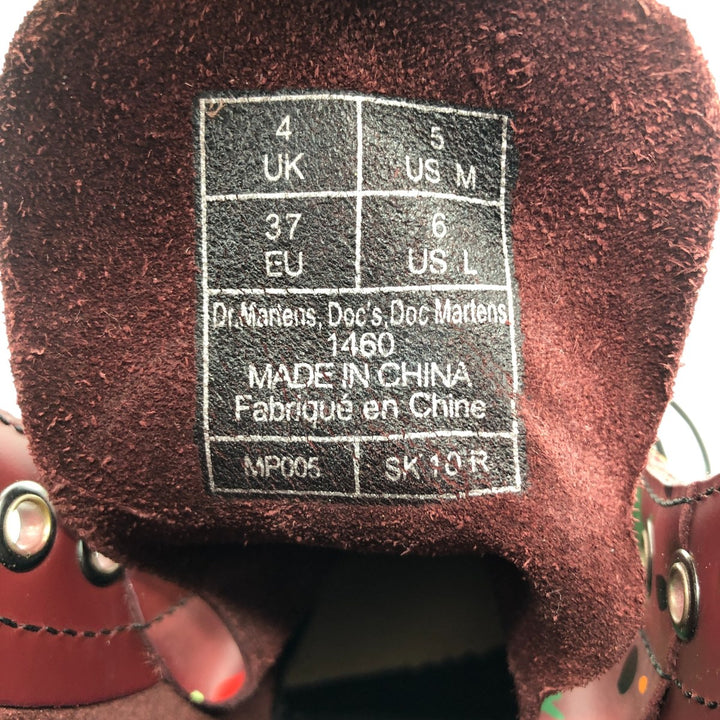 Dr. Martens SPLATTER Paint 8 Hole Boots 4 Women's 22.5cm genuine leather red type Vintage Second Hand