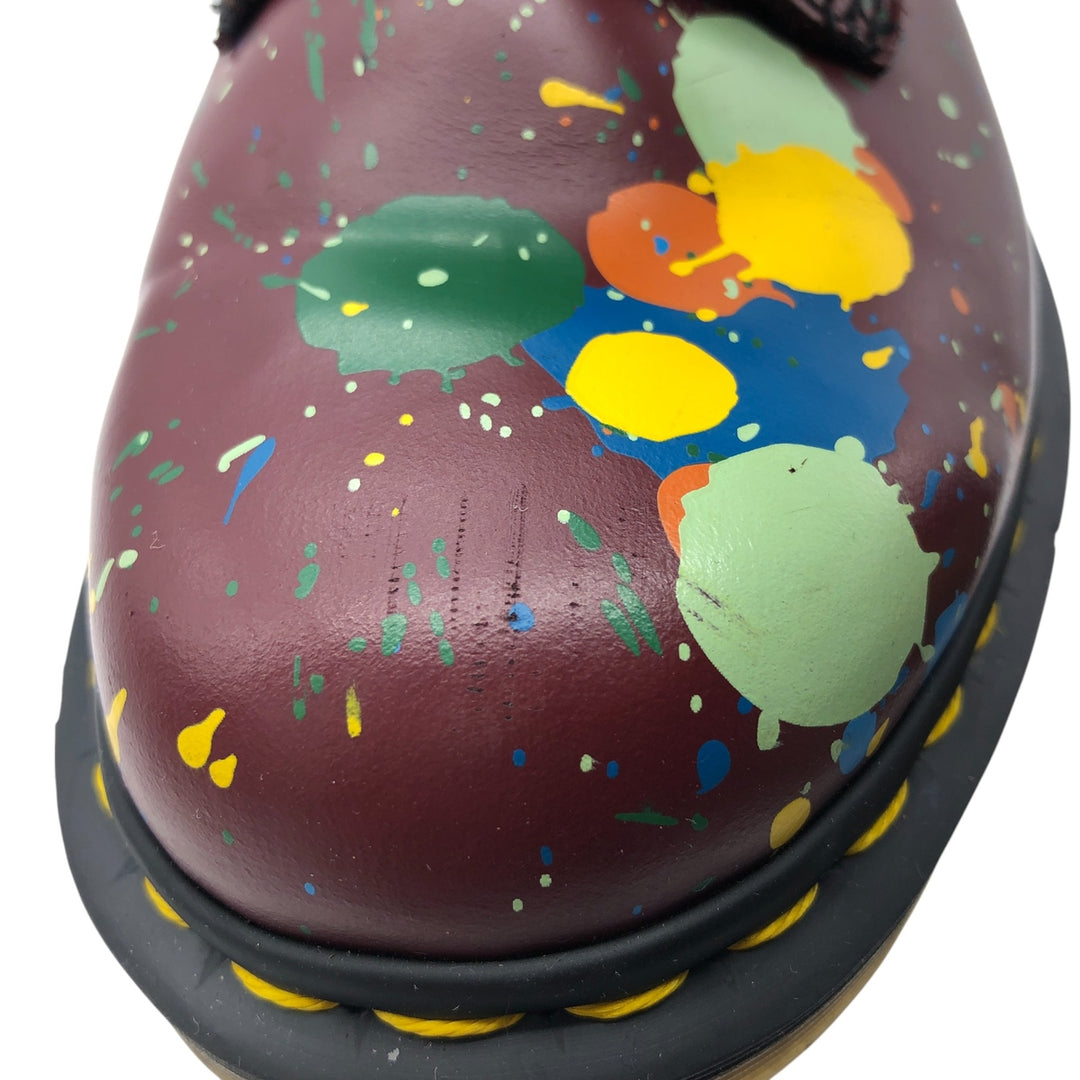 Dr. Martens SPLATTER Paint 8 Hole Boots 4 Women's 22.5cm genuine leather red type Vintage Second Hand