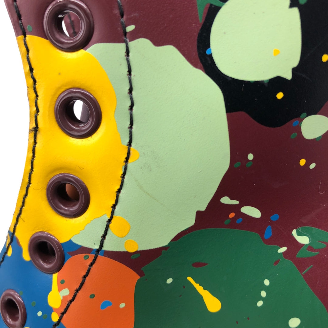 Dr. Martens SPLATTER Paint 8 Hole Boots 4 Women's 22.5cm genuine leather red type Vintage Second Hand