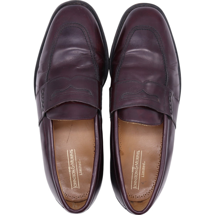 Johnston & Murphy JOHNSTON AND MURPHY Limited coin loafer made in USA 10D Men's 28.0cm unclear burgundy type Vintage Second Hand