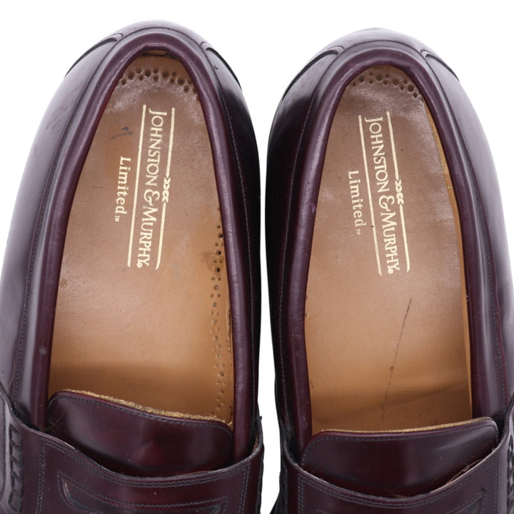 Johnston & Murphy JOHNSTON AND MURPHY Limited coin loafer made in USA 10D Men's 28.0cm unclear burgundy type Vintage Second Hand