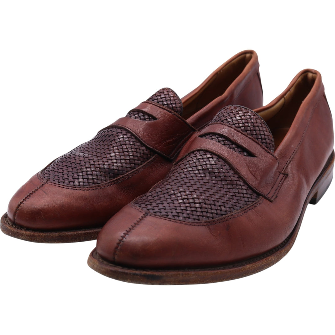 Allen Edmonds Leyland Braided Coin Loafers Made in USA 10D Men's 28.0cm genuine leather brown type Vintage Second Hand