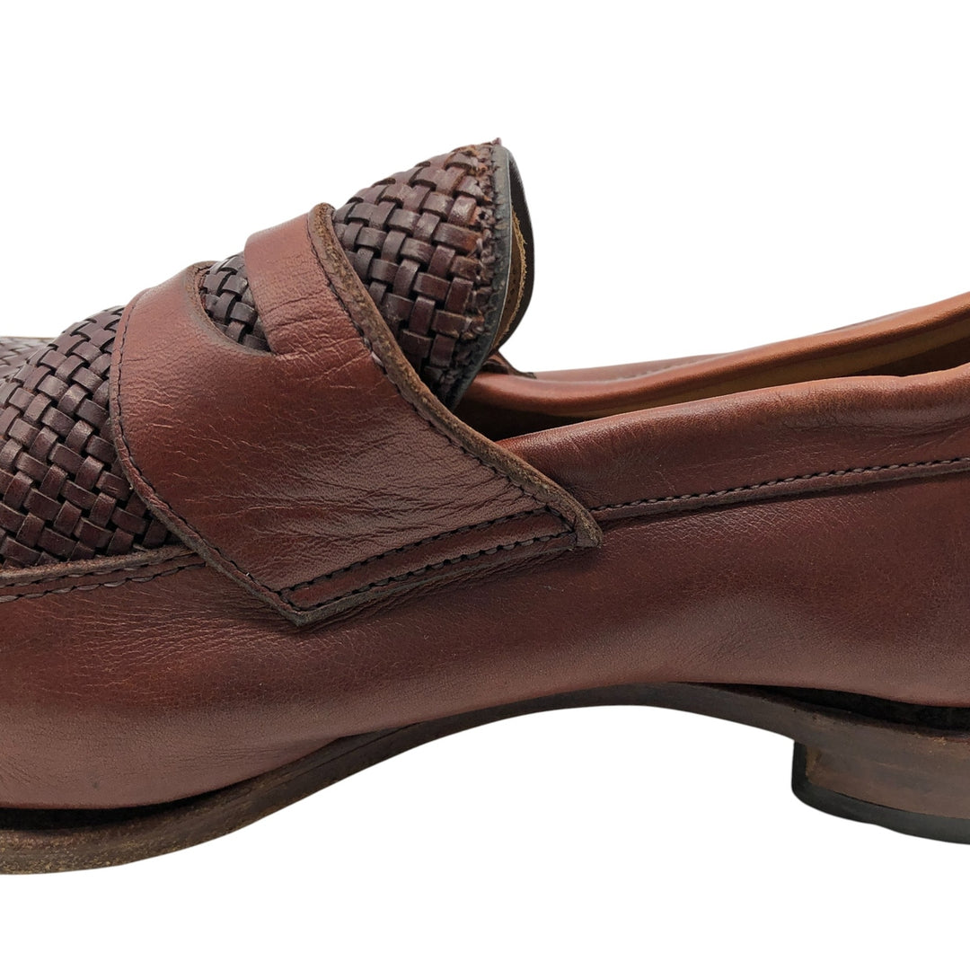 Allen Edmonds Leyland Braided Coin Loafers Made in USA 10D Men's 28.0cm genuine leather brown type Vintage Second Hand