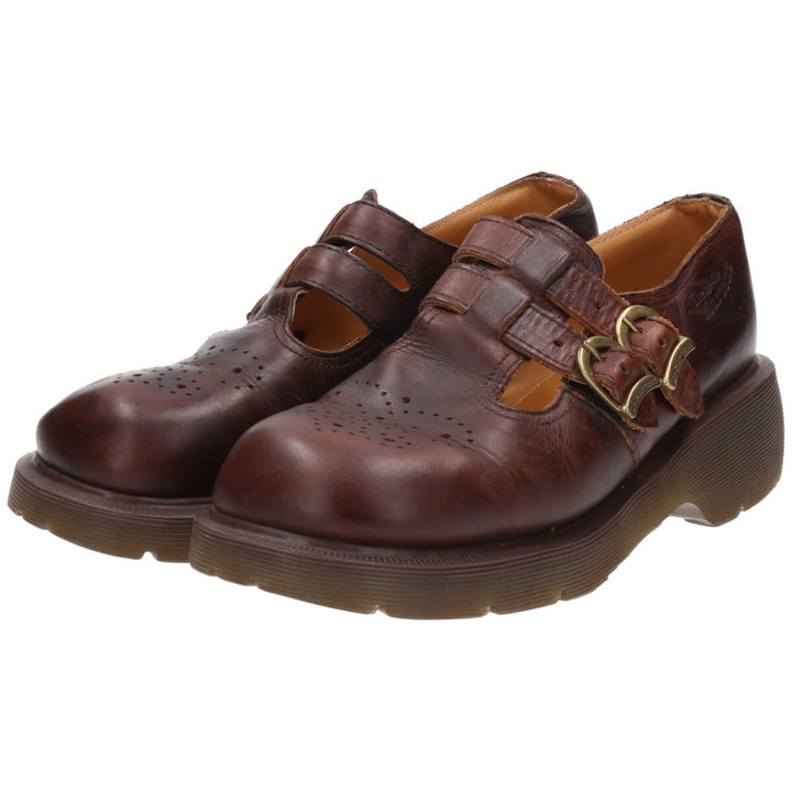 Dr. Martens thick sole double monk strap shoes made in England size 6 women's 9.6" /saa012073