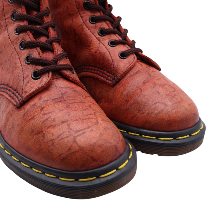 Dr. Martens All-over print 8-hole boots Made in England 5 Women's 24.0cm leather orange type Vintage Second Hand