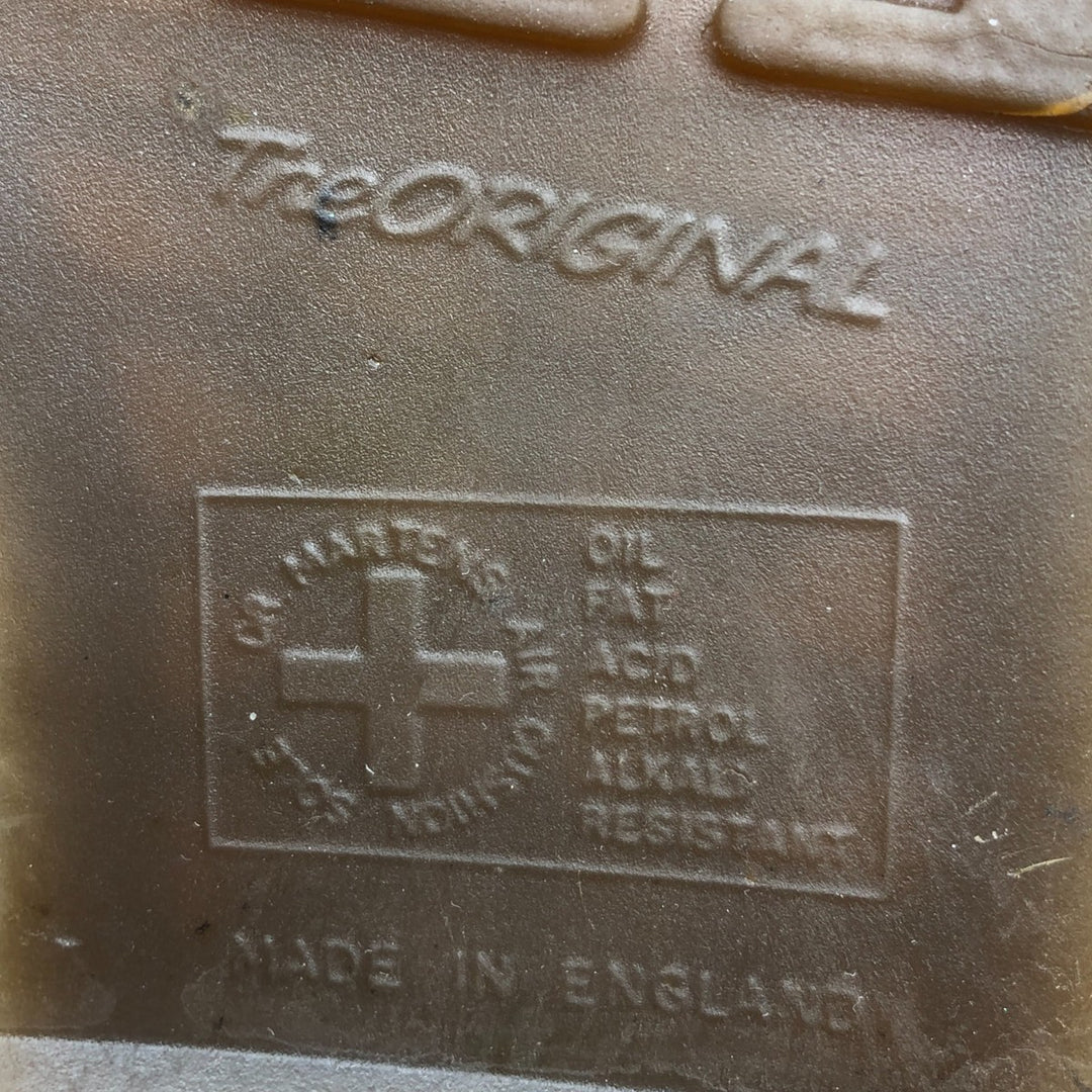 Dr. Martens All-over print 8-hole boots Made in England 5 Women's 24.0cm leather orange type Vintage Second Hand