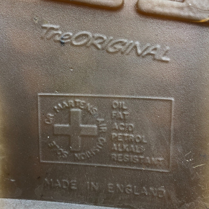 Dr. Martens All-over print 8-hole boots Made in England 5 Women's 24.0cm leather orange type Vintage Second Hand