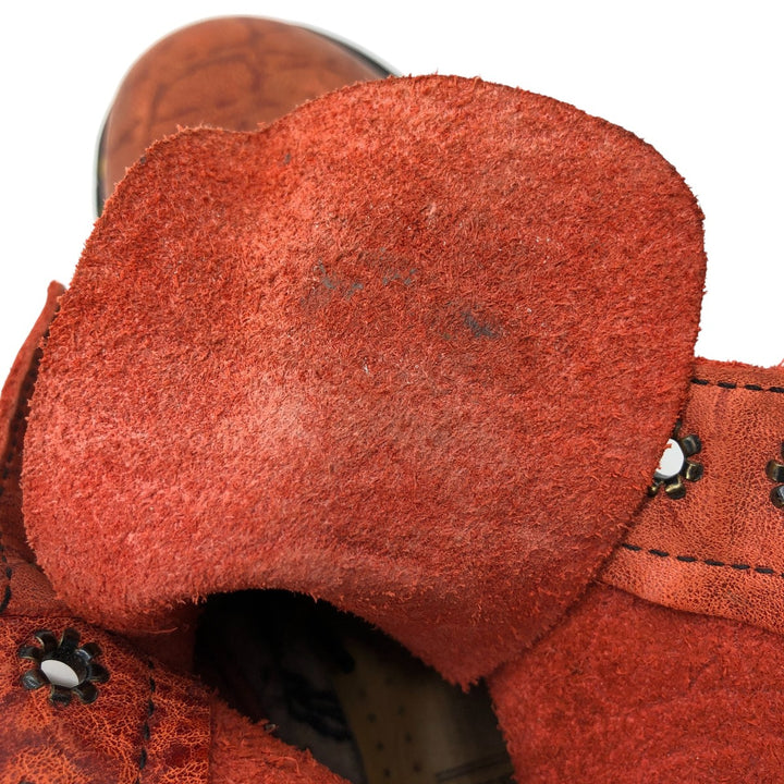 Dr. Martens All-over print 8-hole boots Made in England 5 Women's 24.0cm leather orange type Vintage Second Hand