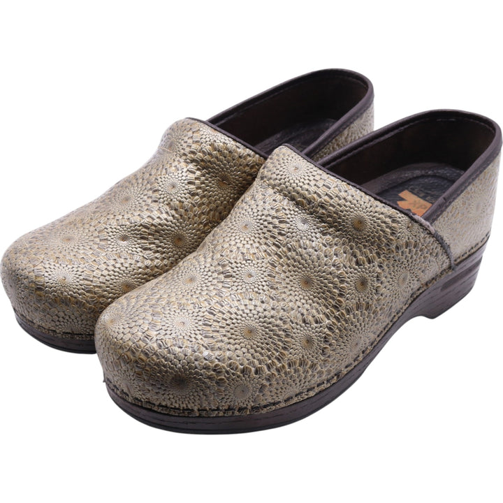 Dansko Professional PROXP All-over Pattern Clog Sandals 39 Women's 24.5cm genuine leather Gold type Vintage Second Hand