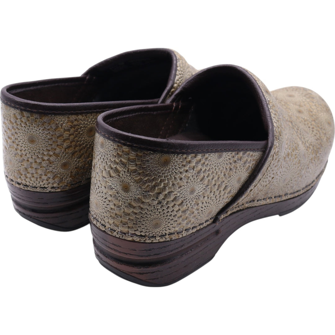 Dansko Professional PROXP All-over Pattern Clog Sandals 39 Women's 24.5cm genuine leather Gold type Vintage Second Hand