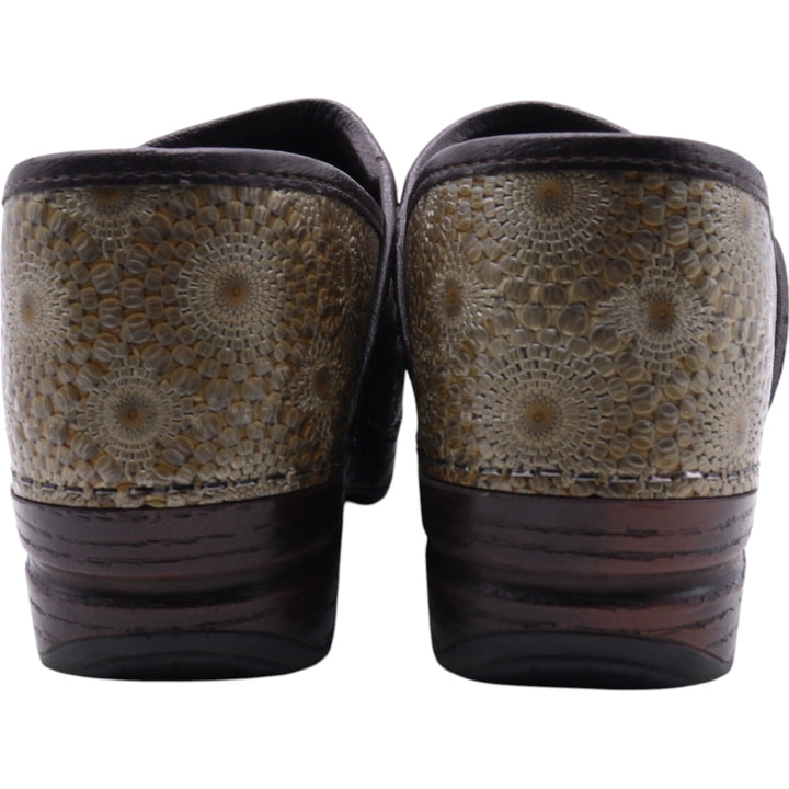 Dansko Professional PROXP All-over Pattern Clog Sandals 39 Women's 24.5cm genuine leather Gold type Vintage Second Hand