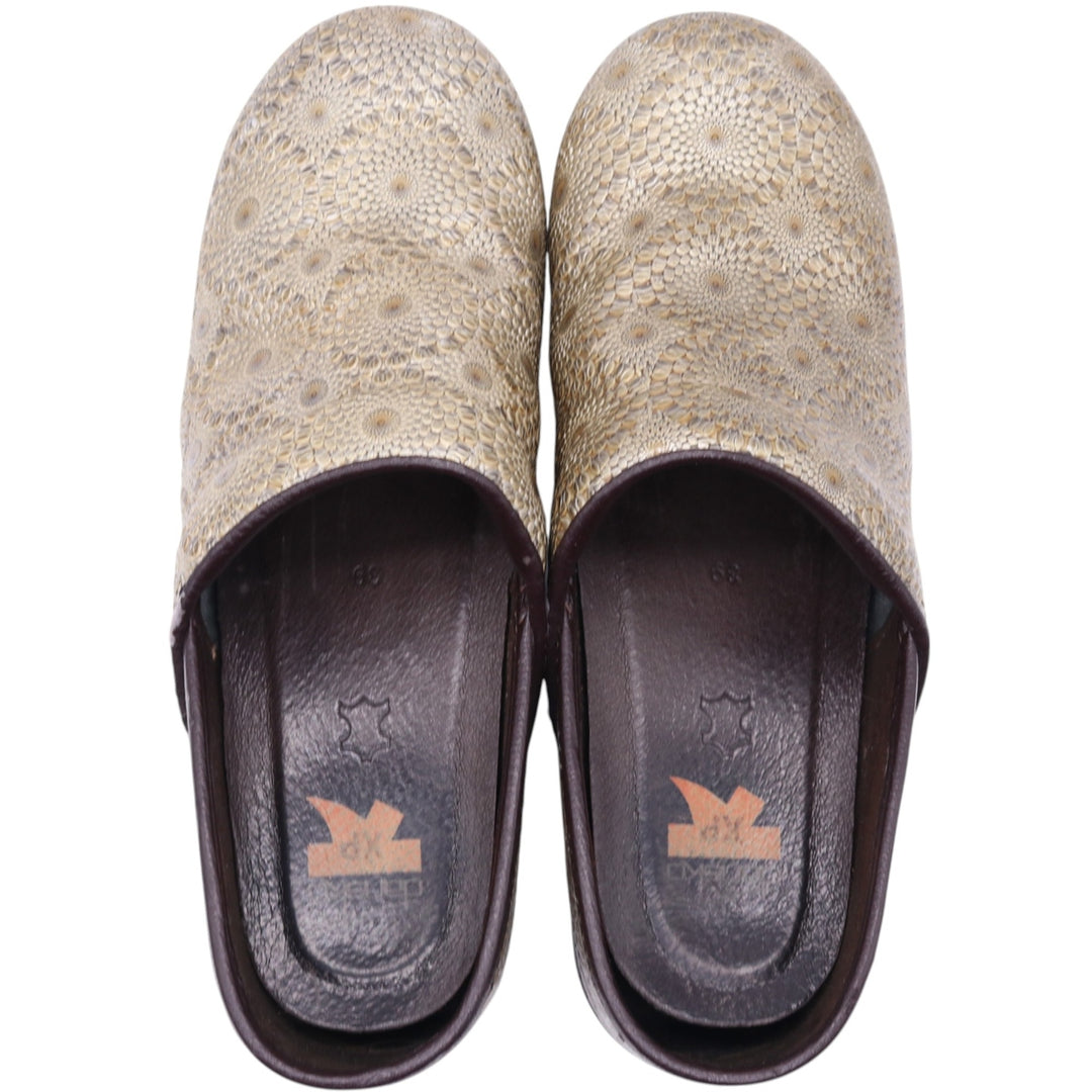 Dansko Professional PROXP All-over Pattern Clog Sandals 39 Women's 24.5cm genuine leather Gold type Vintage Second Hand