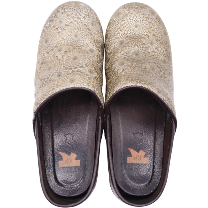 Dansko Professional PROXP All-over Pattern Clog Sandals 39 Women's 24.5cm genuine leather Gold type Vintage Second Hand