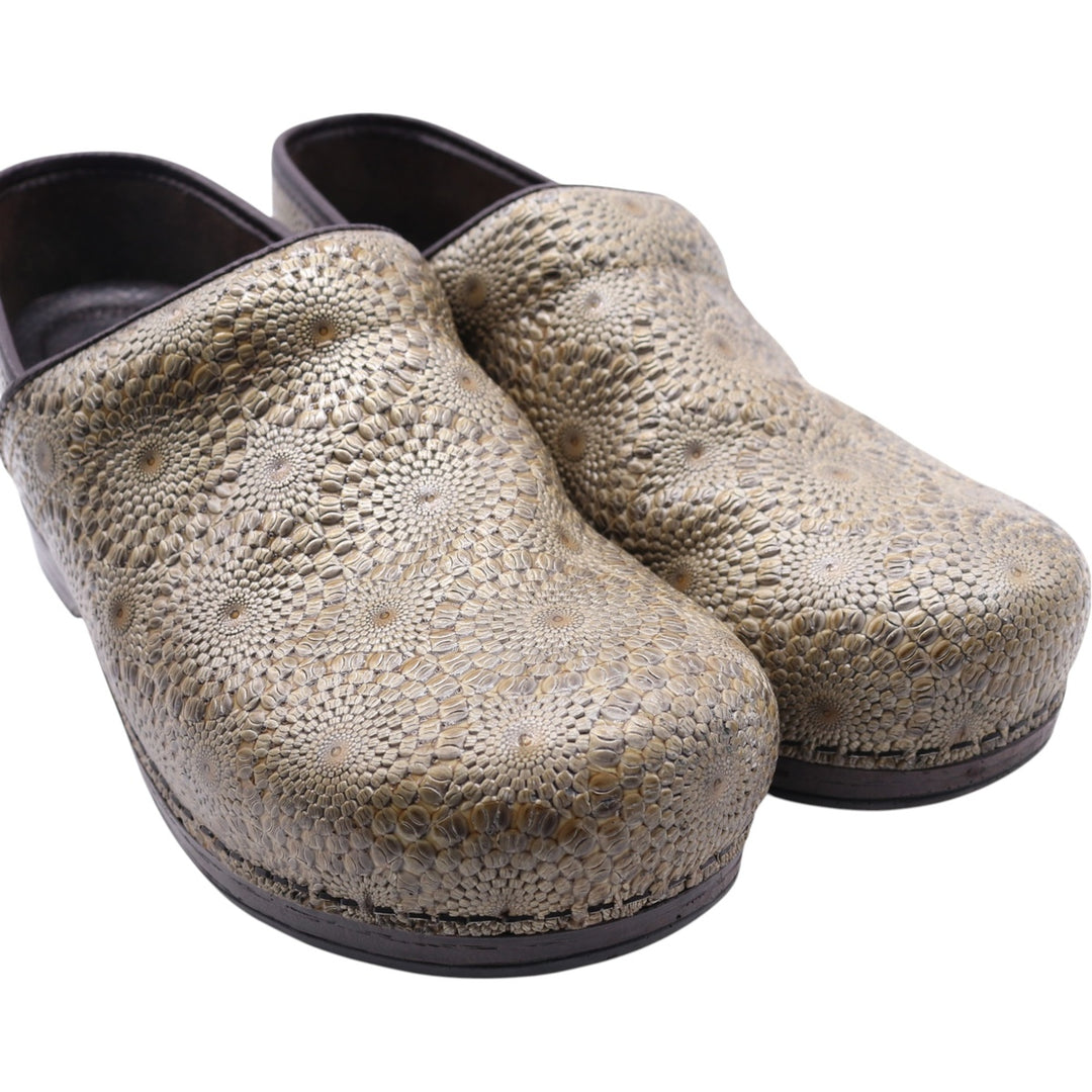 Dansko Professional PROXP All-over Pattern Clog Sandals 39 Women's 24.5cm genuine leather Gold type Vintage Second Hand