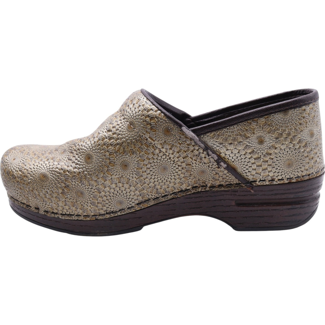 Dansko Professional PROXP All-over Pattern Clog Sandals 39 Women's 24.5cm genuine leather Gold type Vintage Second Hand