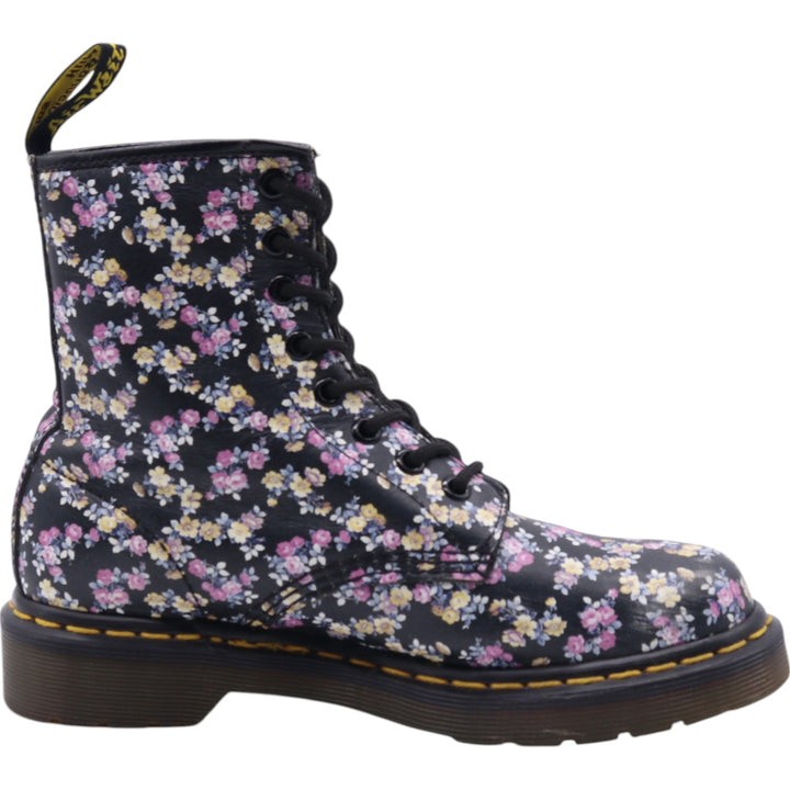 Dr. Martens floral print 8-hole boots Women's 23.0cm genuine leather pink type Vintage Second Hand