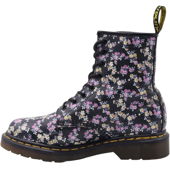 Dr. Martens floral print 8-hole boots Women's 23.0cm genuine leather pink type Vintage Second Hand
